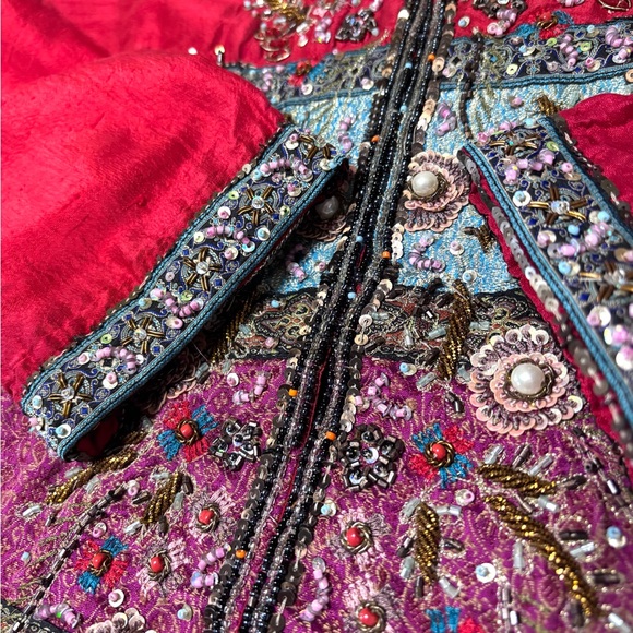 Chico’s Silk Beaded Jacket Size 1 (M 8/10) – Embellished Boho Statement - Picture 6 of 12